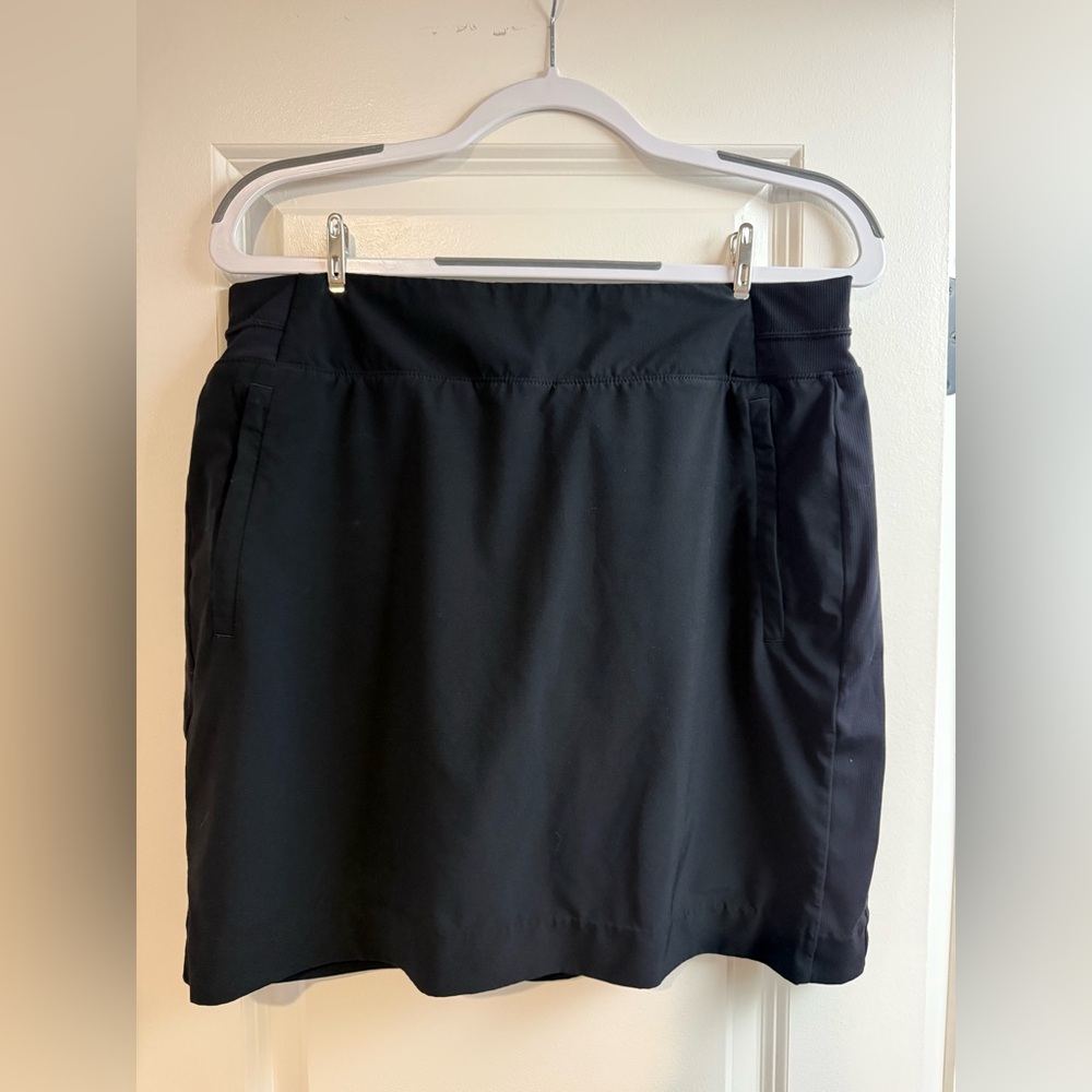 Black Brooklyn Athletic Skort with Side Pockets and Comfortable Attached Shorts